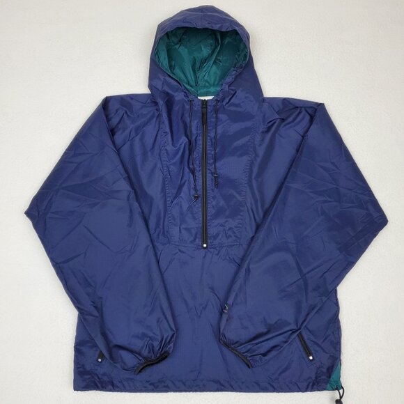 Helly Hansen Other - HELLY HANSEN Mens Size M Blue Vintage Hooded Rain Jacket Coat Windbreaker Poncho